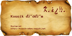 Kossik Ádám névjegykártya